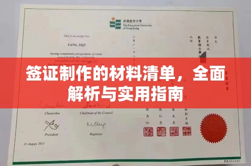 奉贤签证制作的材料清单，全面解析与实用指南